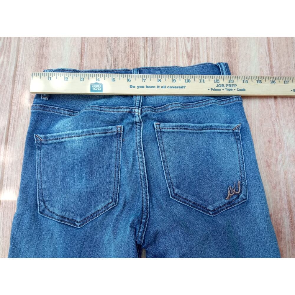 Express Jeans Women's High Rise Legging Distressed Stretch Blue Size 4 R - Picture 7 of 8